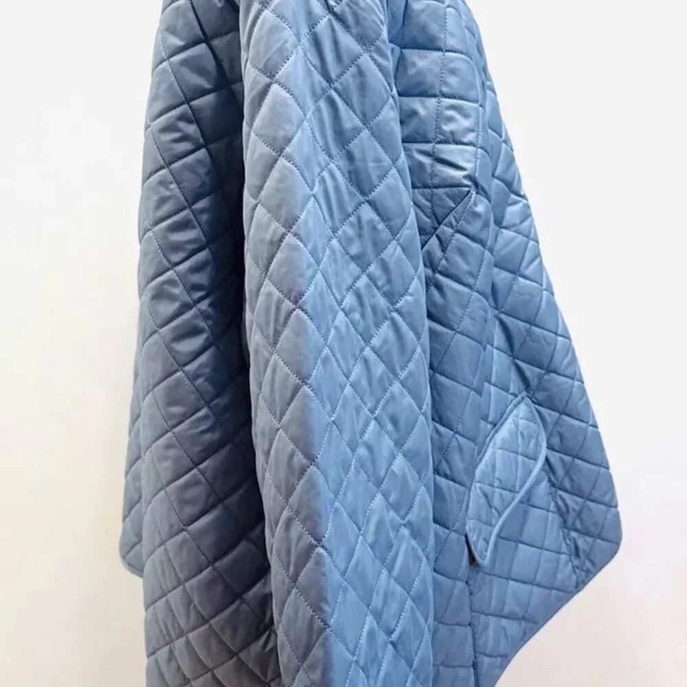 NWT CROFT&BARROW Women Button Down Collarless Quilted Blue Jacket Lightweight 4X - Picture 4 of 15